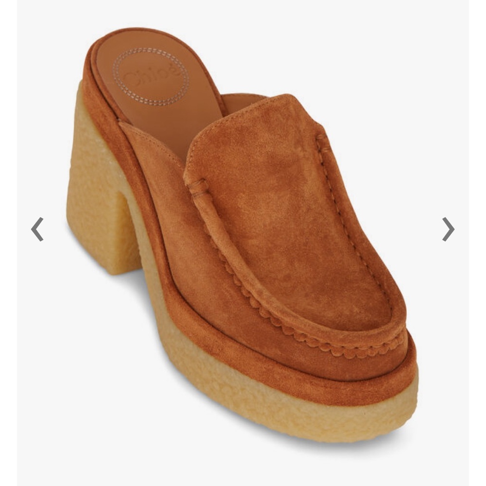 CHLOÉ
Jamie Ochre Suede Platform Mule, 80mm